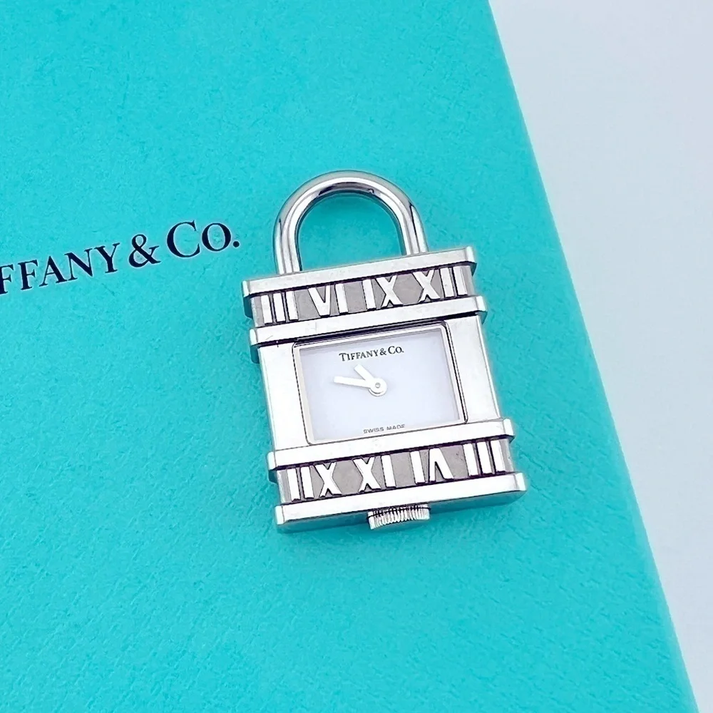 Tiffany & Co. Atlas Roman Numerals Lock Clock Watch Charm 🕰️
